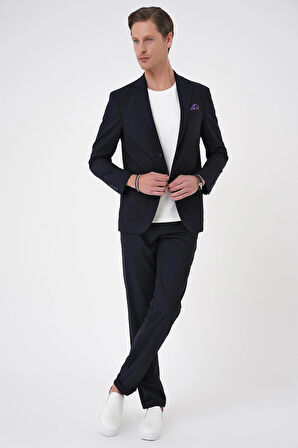 C 707 Comfort Fit Mono Yaka Torba Cep Casual Lacivert Ceket