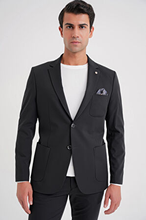 C 697 CEKET Regular Fit SİYAH-1 CASUAL