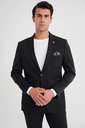 C 697 CEKET Regular Fit SİYAH-1 CASUAL