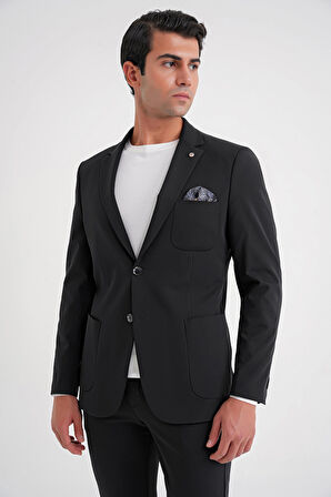 C 697 CEKET Regular Fit SİYAH-1 CASUAL