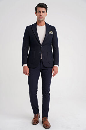 C 717 CEKET Regular Fit LACİVERT