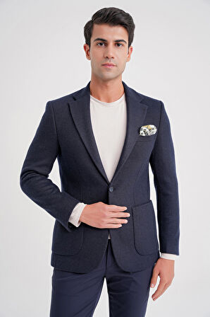 C 717 CEKET Regular Fit LACİVERT