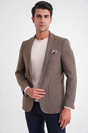 C 717 CEKET Regular Fit VİZON