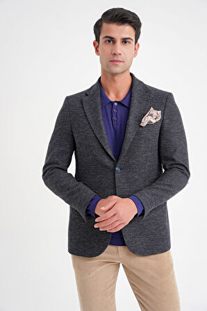 C 718 CEKET Slim LACİVERT