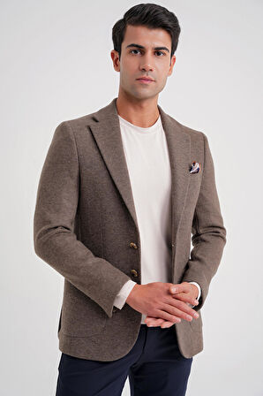 C 717 CEKET Regular Fit VİZON