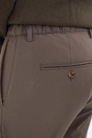Regular Fit Yan Cep Doku Desenli Beli Lastikli Vizon Pantolon P 1212
