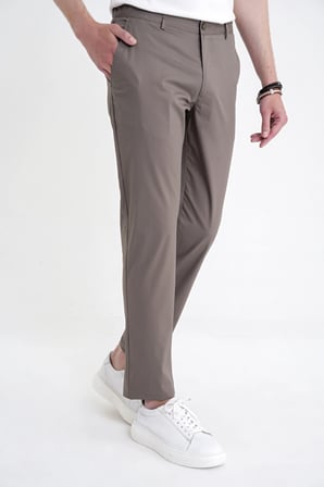 Comfort Fit Yan Cep Beli Lastikli %97 Pamuk Haki Pantolon P 1214