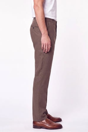 Comfort Fit Beli Lastikli %100 Keten Vizon Pantolon P 1215