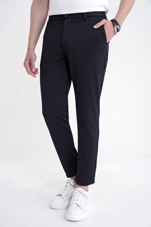 Comfort Fit Beli Lastikli Armürlü Dokuma Esnek Pamuk Lacivert Jogger Pantolon P 1217