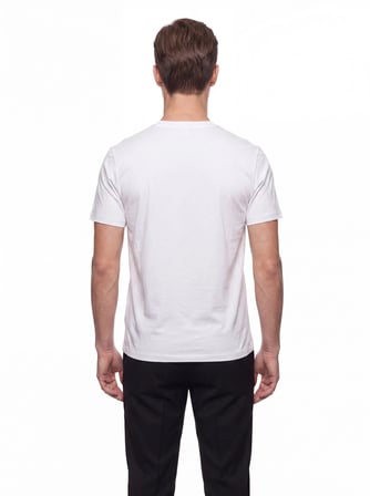 Comfort Fit Pamuklu Modal Kumaş Bisiklet Yaka Ekru Tişört TS 924