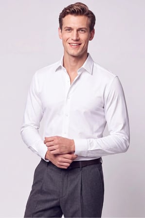 Slim Fit  Pamuklu Beyaz Gömlek G 1607  