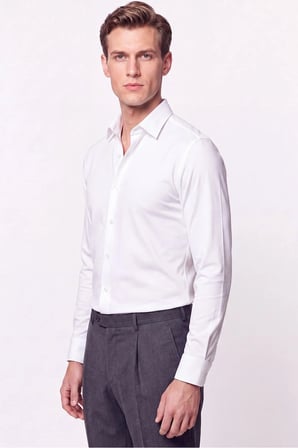 Slim Fit  Pamuklu Beyaz Gömlek G 1607  