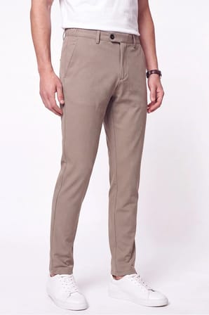 Regular Fit Yan Cep Doku Desenli Beli Lastikli Bej Pantolon P 1212