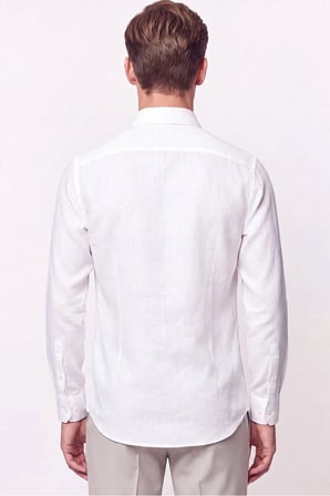 Slim Fit İtalyan Yaka Beyaz Gömlek G 1610 
