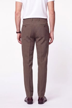 Comfort Fit Rahat Kalıp Pileli Esnek Pamuklu Çizgili Camel Jogger Pantolon P 1218