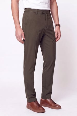 Comfort Fit Esnek Pamuklu Yan Cep Haki Jogger Pantıolon P 1220