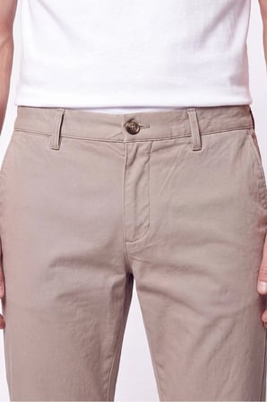 Comfort Fit Beli Lastikli Esnek Keten Bej Pantolon P 1221