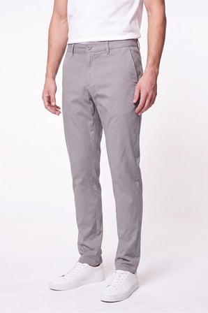 Comfort Fit Beli Lastikli Esnek Keten Gri Pantolon P 1221