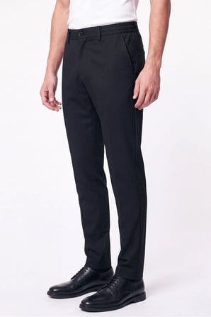 Comfort Fit Beli Lastikli Esnek Pamuk Siyah Jogger Pantolon P 1222