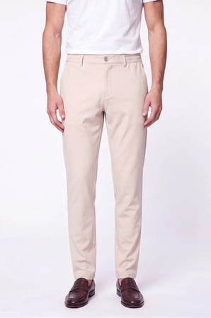 Comfort Fit Beli Lastikli Esnek Pamuk Bej Jogger Pantolon P 1222