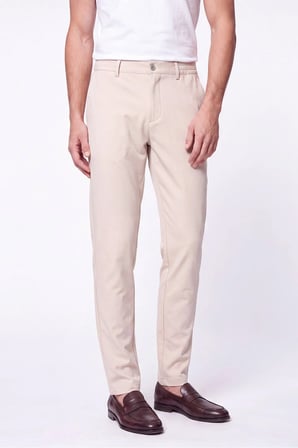Comfort Fit Beli Lastikli Esnek Pamuk Bej Jogger Pantolon P 1222