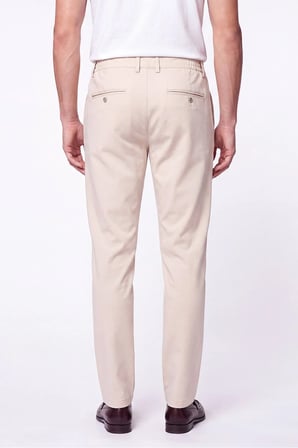 Comfort Fit Beli Lastikli Esnek Pamuk Bej Jogger Pantolon P 1222