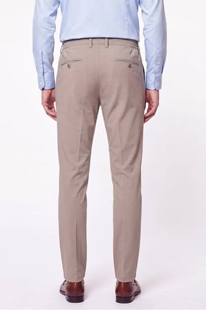 Comfort Fit Yan Cepli Beli Lastikli Esnek Pamuk Koyu Bej Jogger Pantolon P 1223