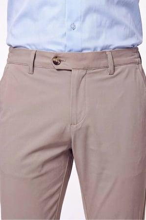 Comfort Fit Yan Cepli Beli Lastikli Esnek Pamuk Koyu Bej Jogger Pantolon P 1223