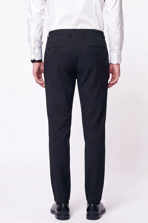 Comfort Fit Yan Cepli Beli Lastikli Esnek Pamuk Siyah Jogger Pantolon P 1223
