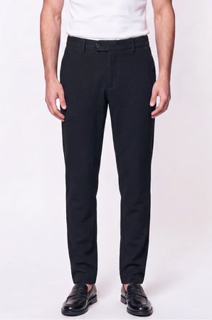 Comfort Fit Gofre Kumaş Esnek Pamuk Siyah Jogger Pantolon P 1224