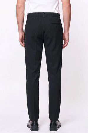 Comfort Fit Gofre Kumaş Esnek Pamuk Siyah Jogger Pantolon P 1224