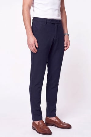 Comfort Fit Gofre Kumaş Esnek Pamuk Lacivert Jogger Pantolon P 1224