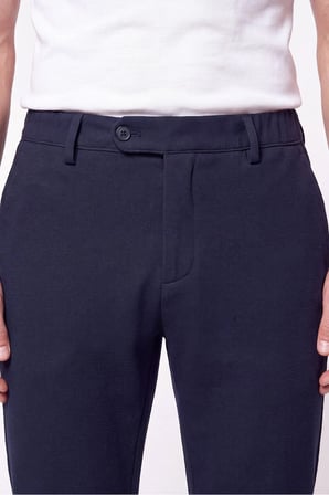 Comfort Fit Gofre Kumaş Esnek Pamuk Lacivert Jogger Pantolon P 1224