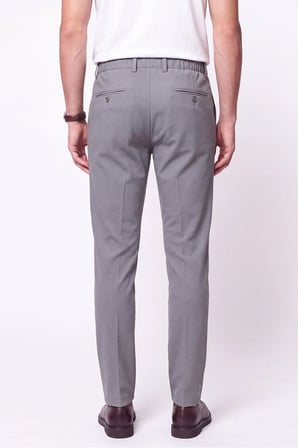 Comfort Fit Gofre Kumaş Esnek Pamuk Gri Jogger Pantolon P 1224