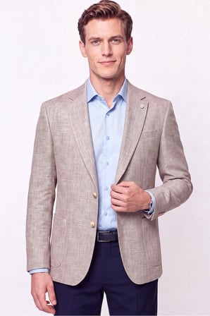 Comfort Fit Torba Cep Esnek Pamuklu Camel Blazer Ceket C 740