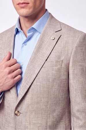 Comfort Fit Torba Cep Esnek Pamuklu Camel Blazer Ceket C 740