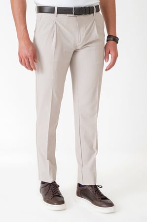 Comfort Fit Rahat Kalıp Pileli Esnek Pamuklu Çizgili Taş Jogger Pantolon P 1218