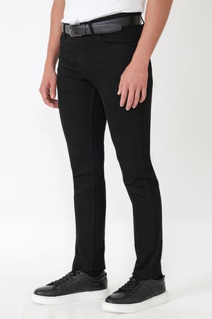 Slim Fit Beş Cep Likralı Düz Siyah Jean Kot Pantolon Denim 136