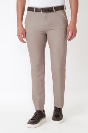 Slim Fit Esnek Pamuklu Yan Cepli Bej Pantolon P 1226