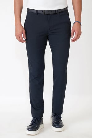 Slim Fit Yan Cep Esnek Yünlü Lacivert Pantolon P 1232