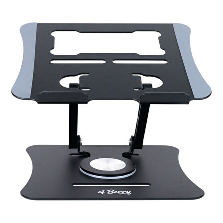 G68G Siyah Notebook Standı – Metal, 360° Döner, Yükseklik & Açı Ayarlı Ergonomi