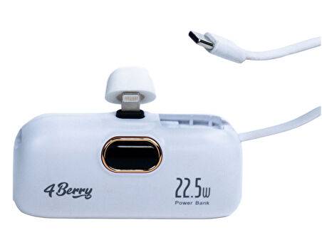 DX268Y Beyaz Powerbank – 5.000 mAh, 22.5 W Lightning Hızlı Şarj