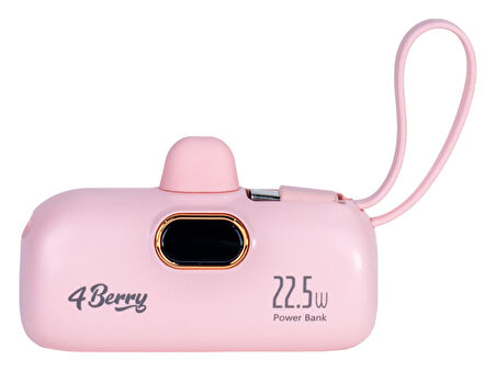 DX268Y Pembe Powerbank – 5.000 mAh, 22.5 W Lightning Hızlı Şarj