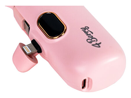 DX268Y Pembe Powerbank – 5.000 mAh, 22.5 W Lightning Hızlı Şarj