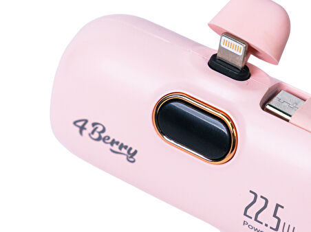 DX268Y Pembe Powerbank – 5.000 mAh, 22.5 W Lightning Hızlı Şarj