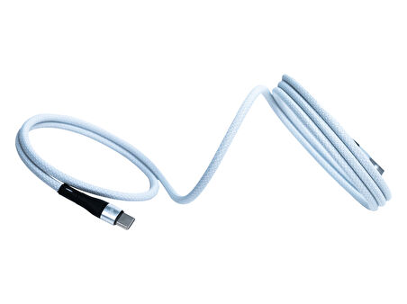 KS-AC01 Beyaz Manyetik USB-C-USB-A Kablo – 1 m, Süper Hızlı Şarj