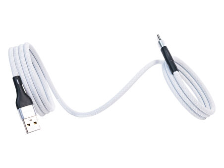 BMUC-02 Beyaz Manyetik USB-A-C Kablo – 1.5 m, Süper Hızlı Şarj