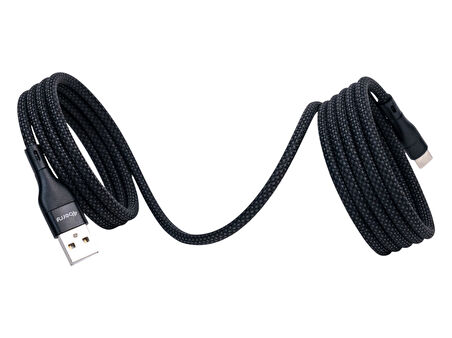 BMUC-02 Siyah Manyetik USB-A-C Kablo – 1.5 m, Süper Hızlı Şarj