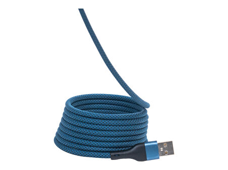 BMUC-02 Mavi Manyetik USB-A-C Kablo – 1.5 m, Süper Hızlı Şarj