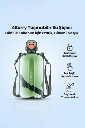 750 ML Spor Matara – Sızdırmaz Kapaklı, Tek Elle Kullanım, Askılı Taşınabilir Su Şişesi
